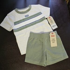 Levi's Kids 2T Boys Two-Piece Set Short Sleeve Shirt and Shorts Matching Set Lot